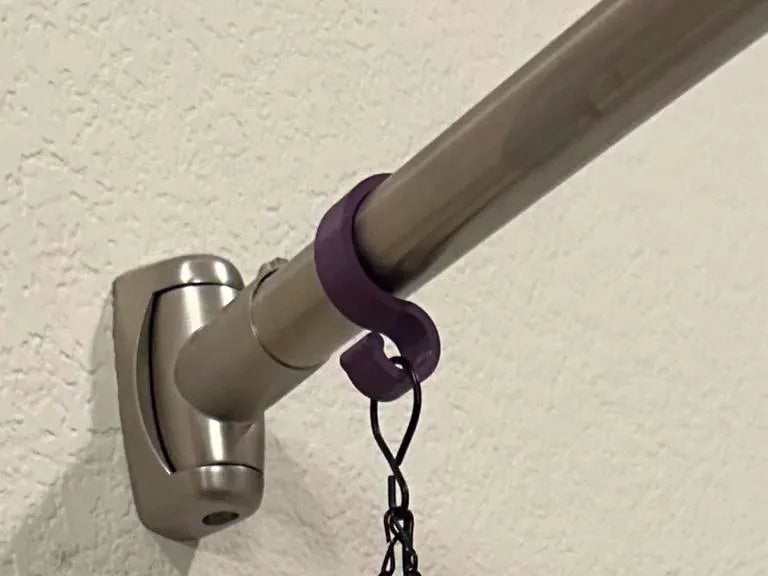 Strong Snap On S Hook for 26mm Shower & Closet Rod 3D printed — Schnapps Caps Australia