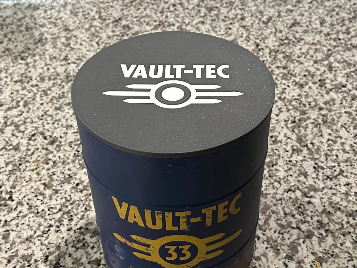 Vault Tec Popcorn Tin Snap On Lid - Fallout 3D printed — Schnapps Caps Australia