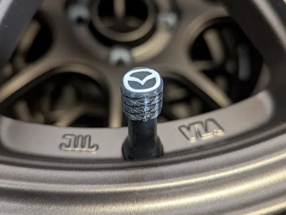 Tire Valve Cap with Mazda Emblem 3D printed — Schnapps Caps Australia